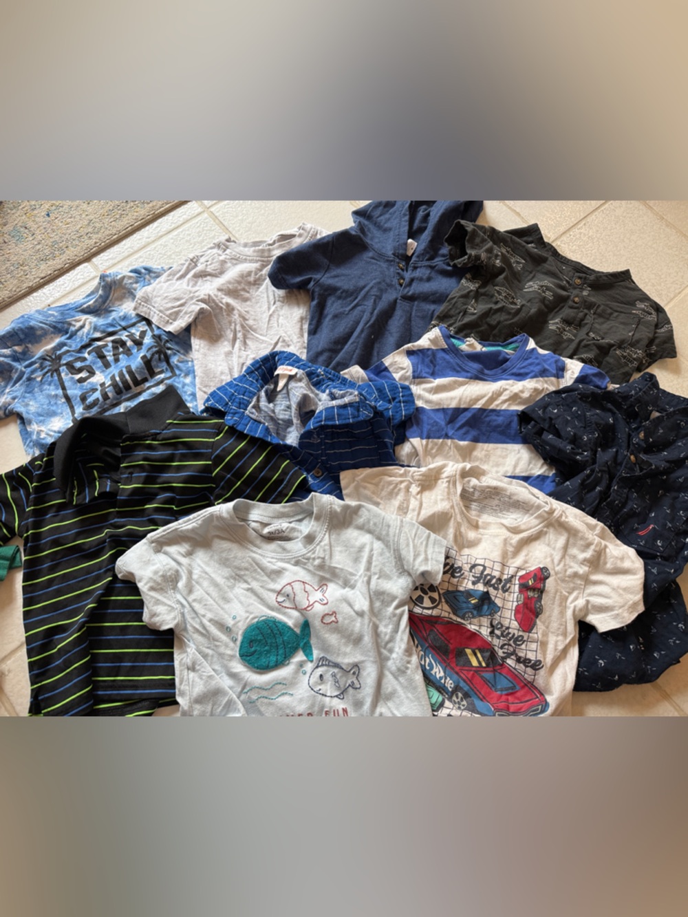 Carter's Boys' Short-Sleeve Tee Bundle - Blue, Navy, Gray, Black